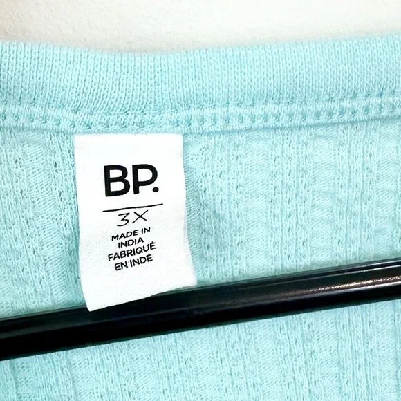 NWT BP by Nordstrom Textured Henley Tank Top in Teal Paradise - 3X - Picture 3 of 6